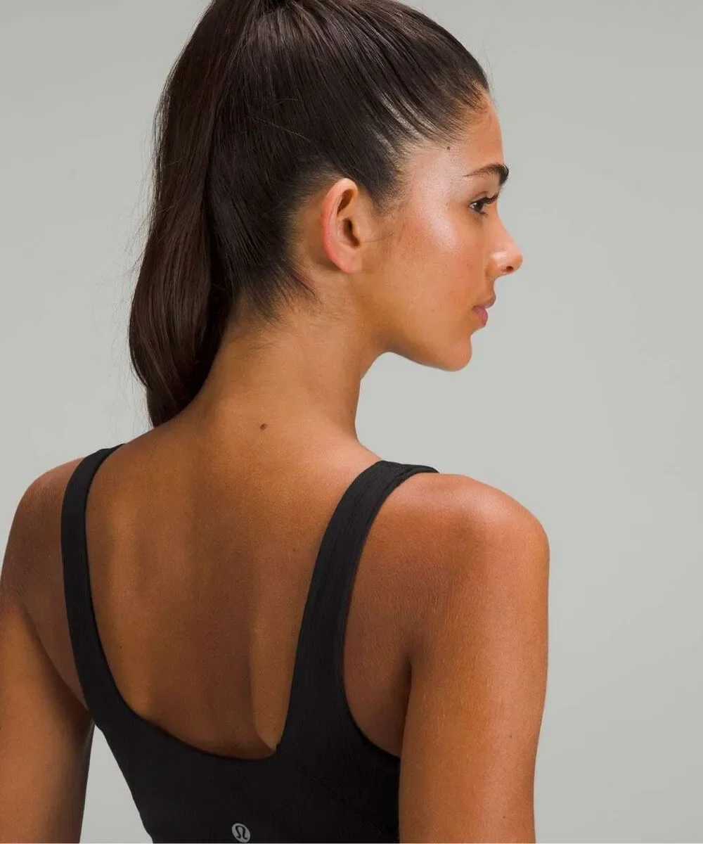 Lululemon Align Ribbed Cropped Tank Top size 4 padded sports bra Yoga Running Ac